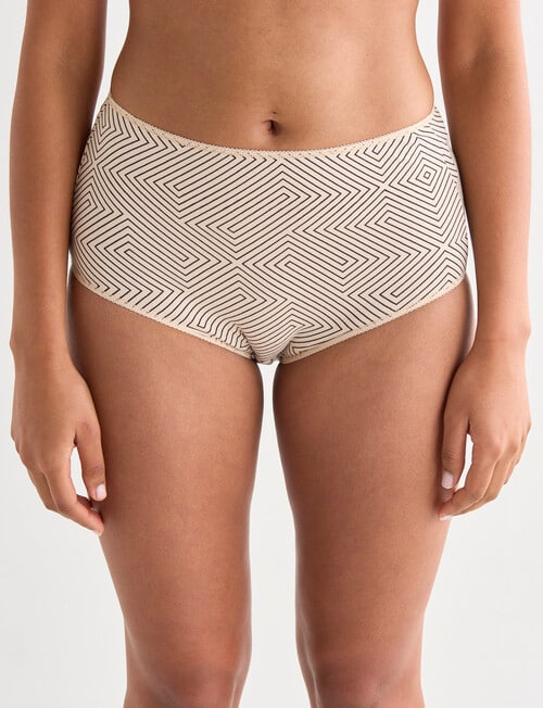Lyric Geometric Print Full Briefs, Black & Neutral, 4-Pack, 8-26 product photo View 02 L