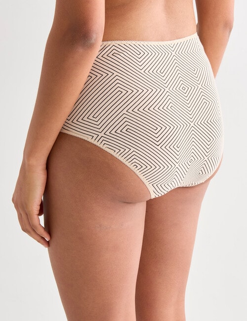 Lyric Geometric Print Full Briefs, Black & Neutral, 4-Pack, 8-26 product photo View 03 L