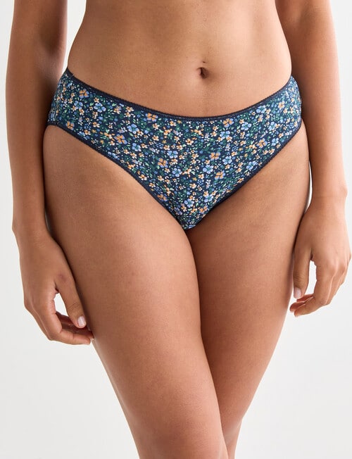 Lyric Bikini Briefs, 4-Pack, Ditsy Navy, 8-18 product photo View 02 L