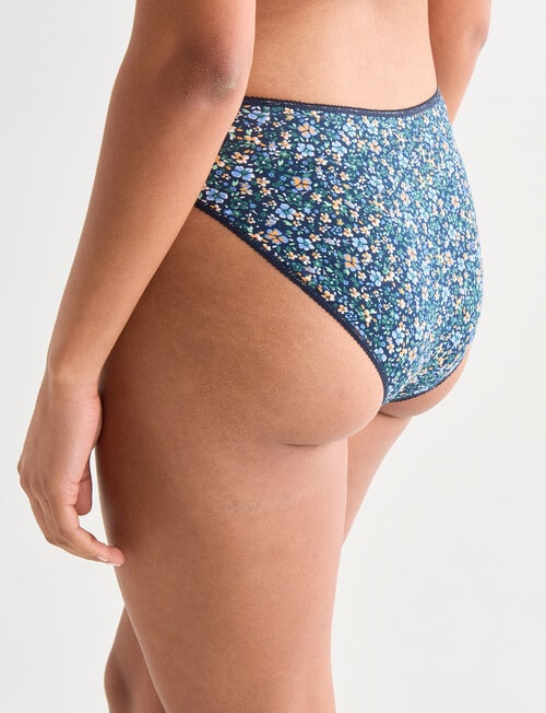 Lyric Bikini Briefs, 4-Pack, Ditsy Navy, 8-18 product photo View 03 L