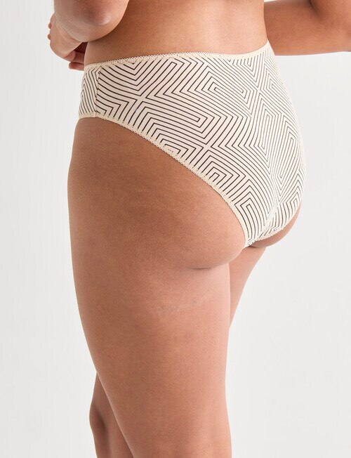 Lyric Geometric Print Bikini Briefs, Black & Neutral, 4-Pack, 8-18 product photo View 03 L