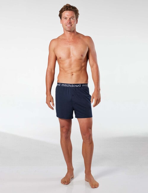 Mitch Dowd Bamboo-Blend Knit Boxer Short, Navy product photo View 04 L