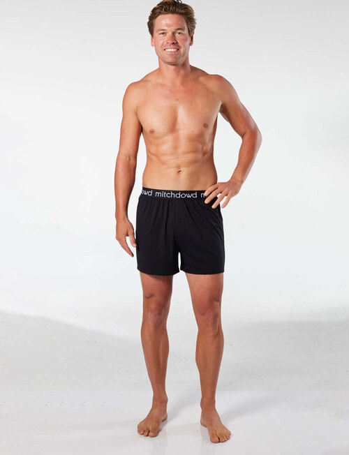 Mitch Dowd Bamboo-Blend Knit Boxer Short, Black product photo View 04 L