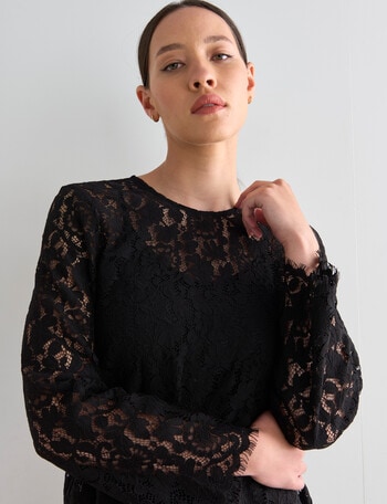 State of play Douceur Lace Blouse, Black product photo