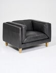 LUCA Furniture Berlin Leather Chair, Carbon Grey product photo