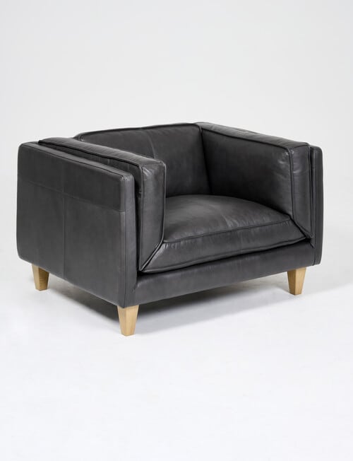 LUCA Furniture Berlin Leather Chair, Carbon Grey product photo