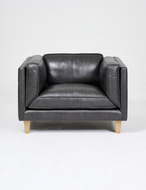 LUCA Furniture Berlin Leather Chair, Carbon Grey product photo View 03 L