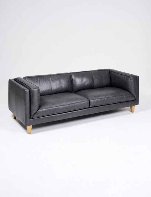 LUCA Furniture Berlin Leather 3 Seater Sofa, Carbon Grey product photo