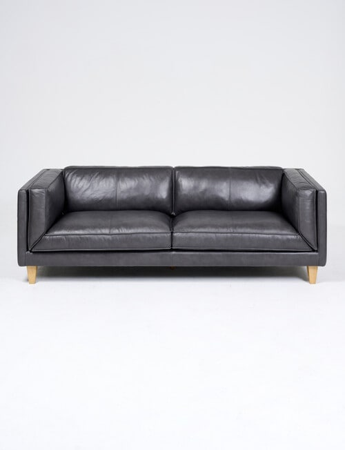 LUCA Furniture Berlin Leather 3 Seater Sofa, Carbon Grey product photo View 03 L