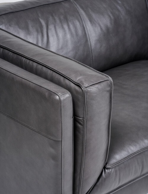 LUCA Furniture Berlin Leather 3 Seater Sofa, Carbon Grey product photo View 04 L