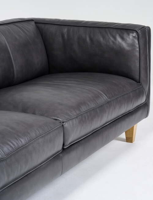 LUCA Furniture Berlin Leather 3 Seater Sofa, Carbon Grey product photo View 06 L