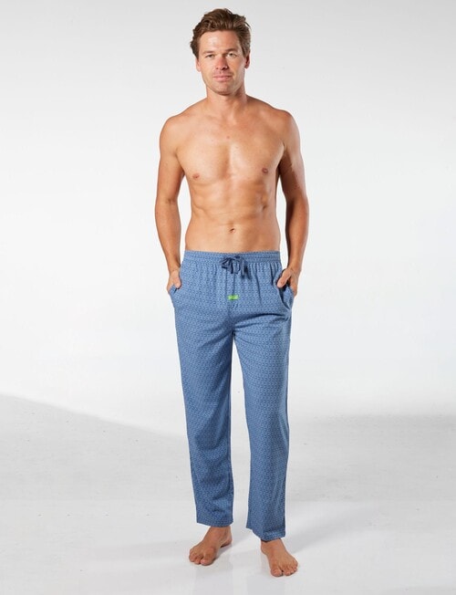 Mitch Dowd Hexo Geo Bamboo-blend Woven Sleep Pant, Captains Blue product photo View 04 L