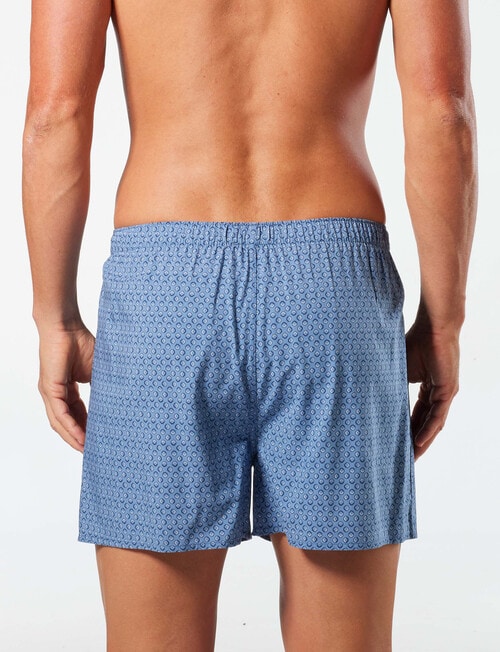 Mitch Dowd Woven Hexo Geo Bamboo-Blend Boxer Short, Blue product photo View 02 L