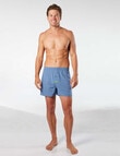 Mitch Dowd Woven Hexo Geo Bamboo-Blend Boxer Short, Blue product photo View 04 S