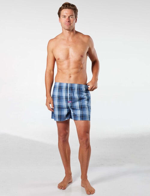 Mitch Dowd Cubist Check Woven Boxer, 3-Pack, Blue product photo View 05 L