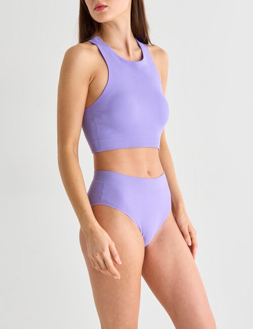 Honey Vegas Rib Racer-Back Crop Top, Periwinkle, XXS-XL product photo View 03 L