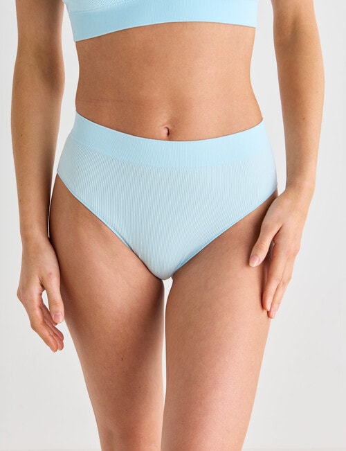 Honey Vegas Rib Hi Cut Brief, Icey Blue, XXS-XL product photo