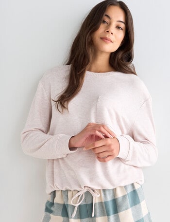 Mineral Lounge Soft Lounge Drawstring Top, Oatmeal product photo