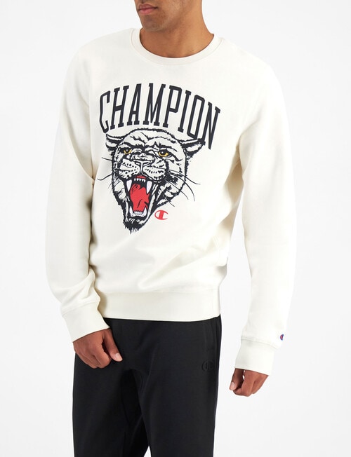 Champion Graphic Crew Sweatshirt, White product photo View 02 L