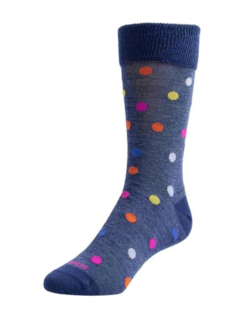 NZ Sock Co. Wellbeing Merino Sock, 2-Pack, Blue Spot & Navy product photo