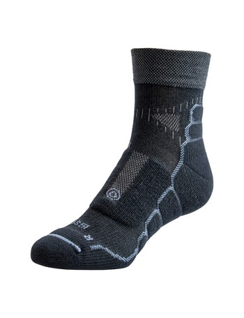 NZ Sock Co. Nu Yarn Quarter Crew Sock, Black product photo