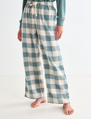 Mineral Lounge Check Flannel Pant, Sage product photo