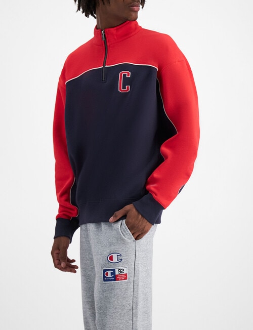 Champion Rochester City Quarter Zip Hoodie, Navy product photo View 02 L