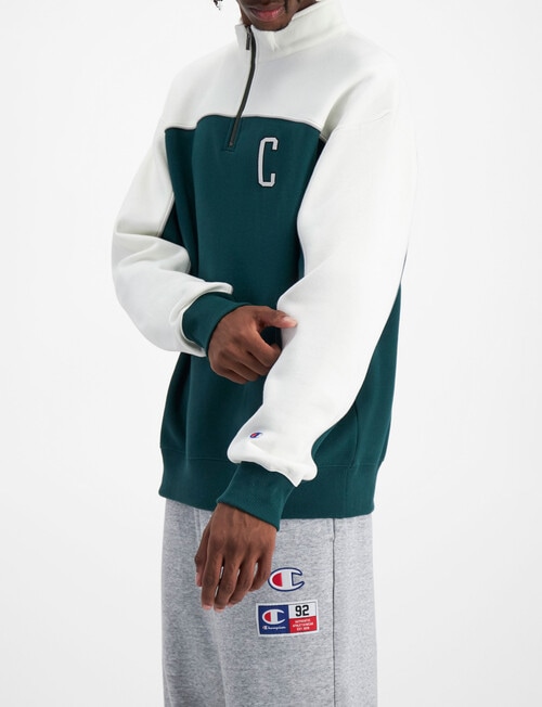 Champion Rochester City Quarter Zip Hoodie, Forest Gem product photo View 02 L