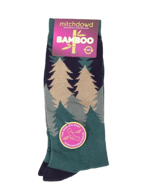 Mitch Dowd Trees Bamboo Comfort Crew Sock, Forest product photo View 02 L