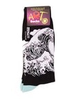 Mitch Dowd Great Wave Crew Art Sock, Black product photo View 02 S