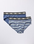 Mazzoni Brief, 2-Pack, Blue Stripe & Plain Blue product photo