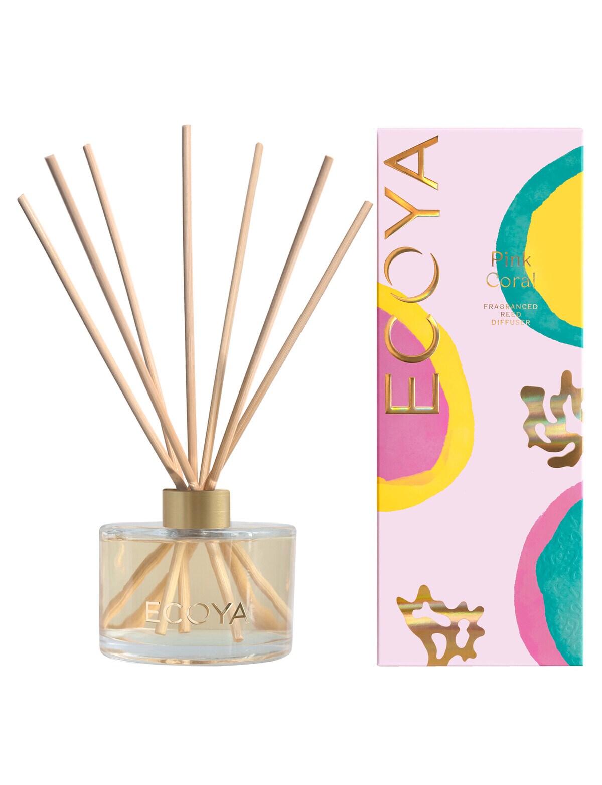 Ecoya Pink Coral Reed Diffuser, 200ml Candles & Home Fragrance