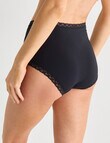 Lyric Lisa Cotton Lace Trim Full Brief, Black product photo View 02 S