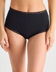 Lyric Lisa Cotton Lace Trim Full Brief, Black product photo