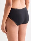 Lyric Lisa Cotton Lace Trim Boyleg Brief, Black, 8-18 product photo View 02 S