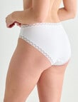Lyric Lisa Cotton Lace Trim Hi Cut Brief, White, 8-18 product photo View 02 S