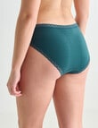 Lyric Lisa Cotton Lace Trim Hi Cut Brief, Emerald, 8-18 product photo View 02 S
