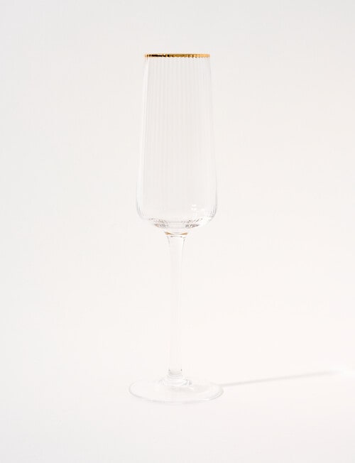 CinCin Kingston Flute Glass, Gold Rim, Set Of 4 product photo View 02 L