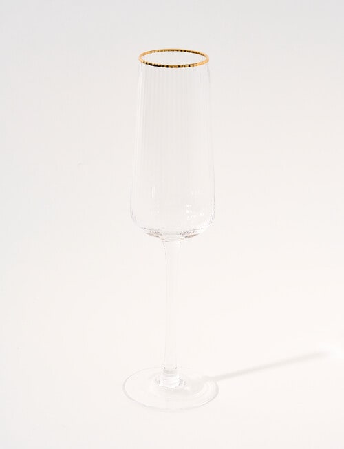 CinCin Kingston Flute Glass, Gold Rim, Set Of 4 product photo View 03 L