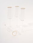 CinCin Kingston Flute Glass, Gold Rim, Set Of 4 product photo View 04 S