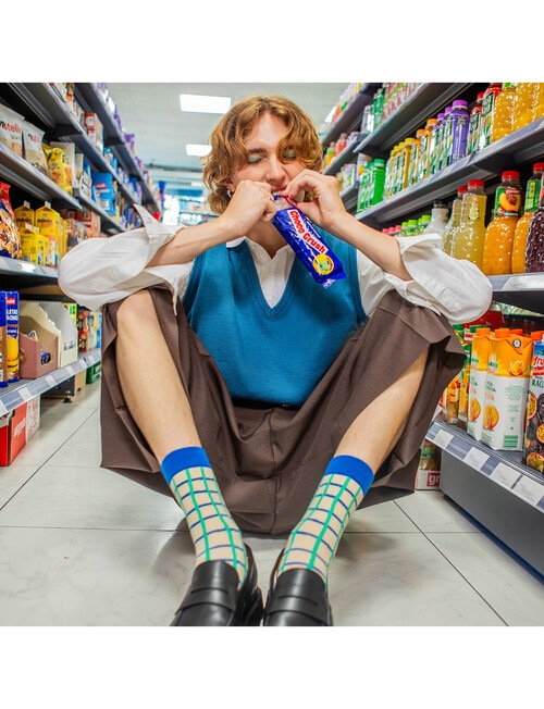 Eat My Socks Choco Crunch Sock, Brown & Blue product photo View 03 L