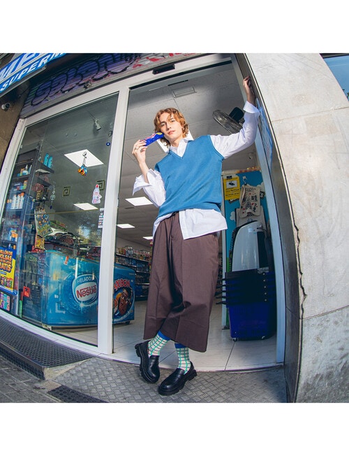 Eat My Socks Choco Crunch Sock, Brown & Blue product photo View 05 L