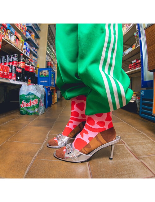 Eat My Socks Choco Bar Sock, Red & Pink product photo View 03 L