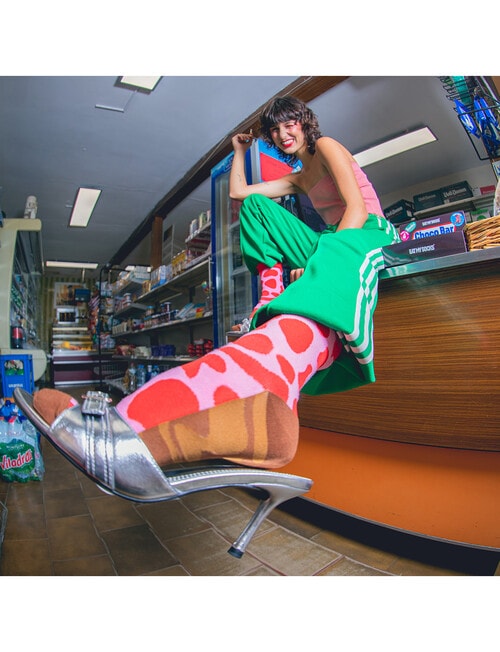 Eat My Socks Choco Bar Sock, Red & Pink product photo View 04 L