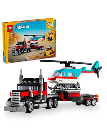 LEGO Creator 3-in-1 Flatbed Truck with Helicopter, 31146 product photo