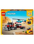 LEGO Creator 3-in-1 Flatbed Truck with Helicopter, 31146 product photo View 02 S