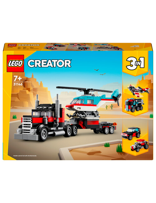 LEGO Creator 3-in-1 Creator Flatbed Truck with Helicopter, 31146 product photo View 02 L