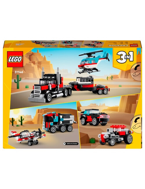 LEGO Creator 3-in-1 Flatbed Truck with Helicopter, 31146 product photo View 13 L