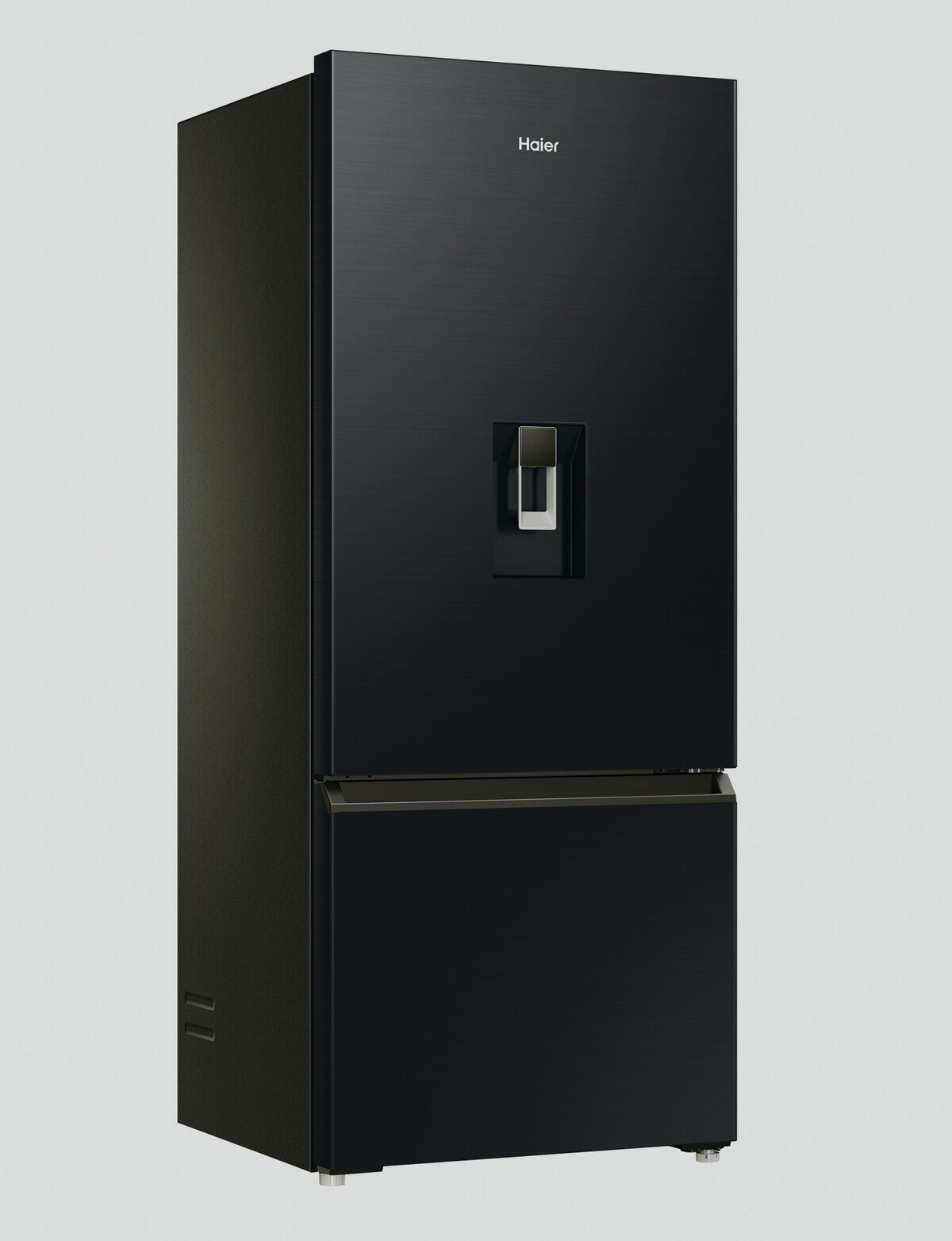 Haier 431L Bottom Mount Fridge Freezer with Water Dispenser, Black