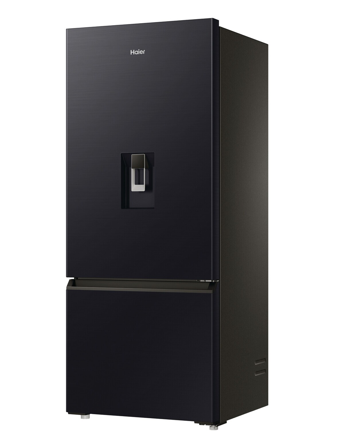 Haier 431L Bottom Mount Fridge Freezer with Water Dispenser, Black